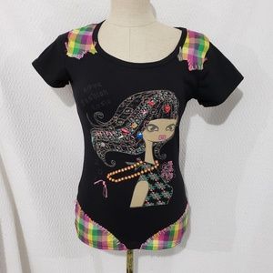 Paradis Miss Young/ Juniors Black T-Shirt L